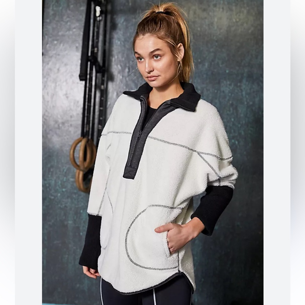 Free People Mountain Dreamin Reversible Sherpa Pullover Jacket